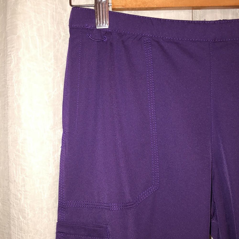 carhartt SP Force Purple Scrub Pants with Six Pockets Gold Drawstrings - Picture 5 of 14